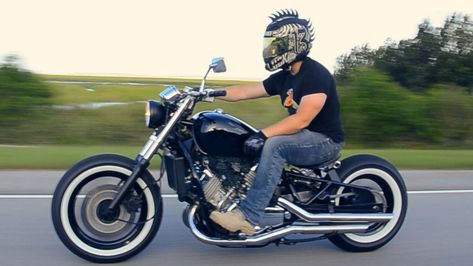 Honda magma bobber - Owner Do It With Dan (YouTube) Honda Magna Bobber, Honda Shadow Bobber, Honda Magna, Shadow Bobber, Honda Bobber, Honda 750, Stunt Bike, Bobber Bikes, Motorcycles And Scooter