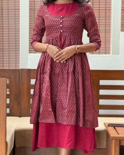 E- 1097 jute cotton maxi with Semi tussar over coat Sizes: XS to XXL Mild soap handwash and steam ironing is recommended Dm for orders and price Colour may slightly vary due to lighting Model Size -Xs [kurti, festive, maxi, co ord, kurta sets, regular wear, casual wear, office wear, style, marriage] #kurti#casulakurti#dailywearkurti#smallbusiness#officewearkurti#officewearstyle#kurtisofeyal#festivekurtis#kurtidesign#kurtis #kurticollection#kurtifashion#kurtistyle#eyaldesigningstudio#s... Coat Model Kurtis, Kurti Models, Simple Frock, Kurtis Design, Stylish Kurtis, Simple Frock Design, Stylish Kurtis Design, Gown Party Wear, Simple Frocks