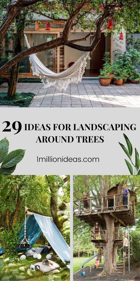 Many people often neglect the ground underneath and surrounding a tree, resulting in bare dirt, exposed tree roots, which leads to a few volunteer plants that aren’t necessarily welcome. So, these ideas not only create a beautiful and neat appearance under the shady areas of your tree but also protect your plants from the invasion of weeds. For this reason, it’s time to discover ways to landscape a forgotten area turn into a much more appealing place. Exposed Tree Roots, Deck Around Trees, Bench Around Trees, Tree Deck, Landscaping Around Trees, Yard Ideas Backyard, Tree Bench, Landscaping Trees, Small Vegetable Gardens