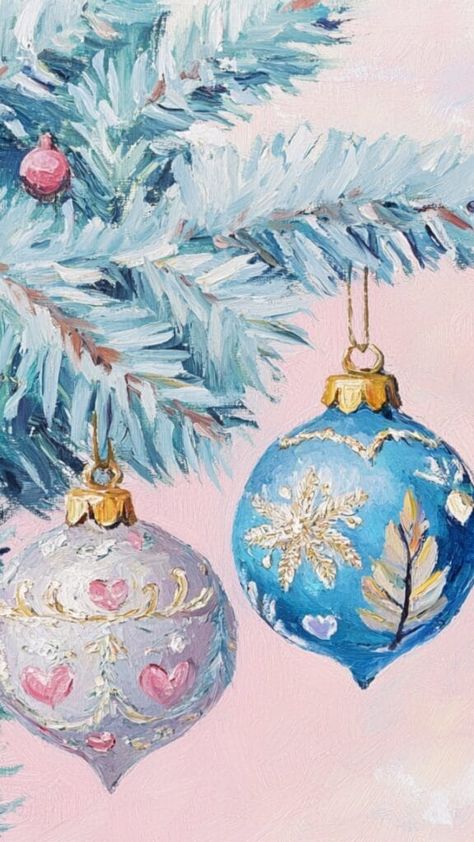 Christmas Wallpaper Painting, Mery Crismas Ideas, Christmas Pastel Color Palette, Pretty Christmas Wallpaper, Christmas Illustration Wallpaper, Pastel Christmas Wallpaper, Retro Christmas Wallpaper, Christmas Backgrounds Aesthetic, Widget Christmas