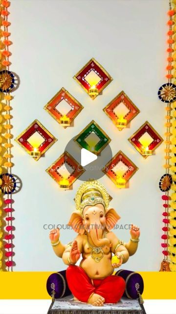 Cardboard Backdrop For Ganpati, Ganpati Decoration At Home Background, Ganapati Background, Ganapati Decoration At Home, Ganesh Chaturthi Decoration At Home, Ganesha Decoration Ideas, Ganesh Decoration Ideas Home Decor, Ganesha Decoration, Ganesh Chaturthi Decoration