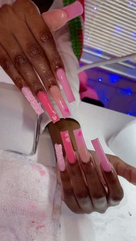 Nail Ideas Black, Book Nails, Acrylic Inspiration, Fye Nails, Acrylic Nails Coffin Pink, Long Square Acrylic Nails, Nails Black, Rainbow Nails, Acrylic Nails Coffin