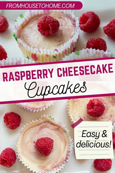 Raspberry Cheesecake Cupcakes, Mini Cheesecakes Recipe, Cheesecake Cupcake, Cheesecake Cupcakes Recipe, Raspberry Swirl Cheesecake, Vanilla Wafer, Mini Cheesecake Recipes, Jello Shot, Party Food Dessert