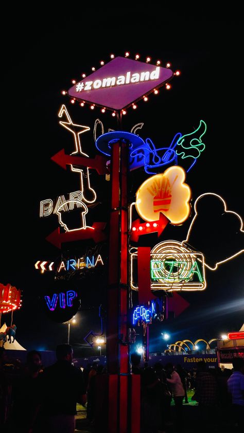 Core carnival, amusement park, neon lights, horse ride, concert core , confetti, vibrant evening, zomaland, zomoland, Hyderabad, california , usa Carnival Rides Aesthetic, Carnival Core, Carnival Aesthetic, Neon Carnival, Carnival Date, Neon Box, Neon Moon, Carnival Theme, Carnival Rides