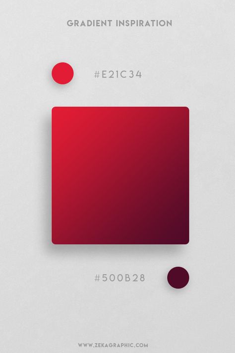 Red and wine Color Gradient. Vibrant colors and vivid gradients are one of the key trends in UI, web, and graphic design nowadays. I create 16 Beautiful Color Gradient combination that you can use in your next design projects. The hex codes of each color are mentioned on the color palettes. Get more design inspiration with this graphic design blog post! #colorgradient #designinspiration #graphicdesign #color Red Logo Color Palette, Gradient Color Palette, Gradient Inspiration, Red Logo Design, Flat Color Palette, Ui Color, Gradient Color Design, Website Color Palette, Desain Buklet