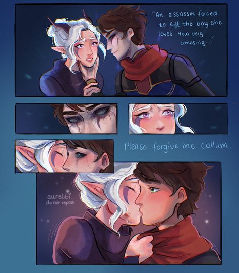 Rayllum Kiss, Dragon Prince Rayla X Callum, Raylum Fanart, Callum Dragon Prince, Dragon Prince Rayla X Callum Fanart, Tdp Fanart, Rayllum Fanart, The Dragon Prince Fanart, Rayla X Callum