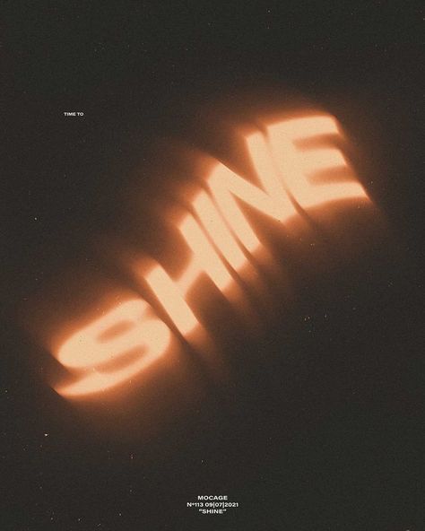 MOCAGE | Graphic Design on Instagram: “"Shine" Typography Poster Design N°113 09|07|2021 • Want a commission work? Hit me up in my DMs. =) • Get all my Assets for download → Link…” Glowing Graphic Design, Light And Shadow Typography, Euphoria Graphic Design, Edm Graphic Design, Neon Design Poster, Concert Poster Design Graphics, Blurry Typography, Spiritual Graphic Design, Shine Typography