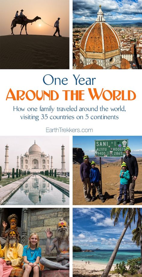 One Year Around the World. How one family traveled around the world, visiting 35 countries on 5 continents. Single Travel, Travel Through Europe, Family Travel Destinations, Travel The World, Family Adventure, Travel Insurance, International Travel, Travel With Kids, Travel Around The World