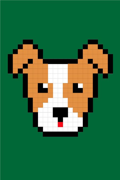 Pixel Art Chien, Pixel Art Pattern Easy Cute Simple, Pixlr Art Easy, Pixel Art Cute Animals, 16x16 Pixel Art, Pixel Art Dog, Animal Pixel Art, Dog Pixel Art, Pixlr Art