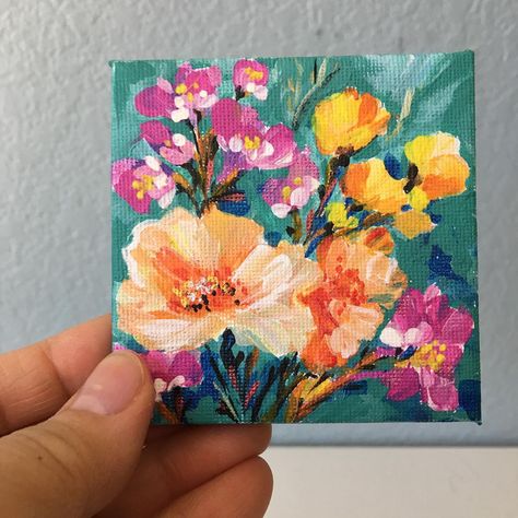 Canvas On Easel, Mini Toile, Small Canvas Paintings, Small Canvas Art, Aesthetic Painting, Small Canvas, Canvas Crafts, Mini Canvas Art, Mini Canvas