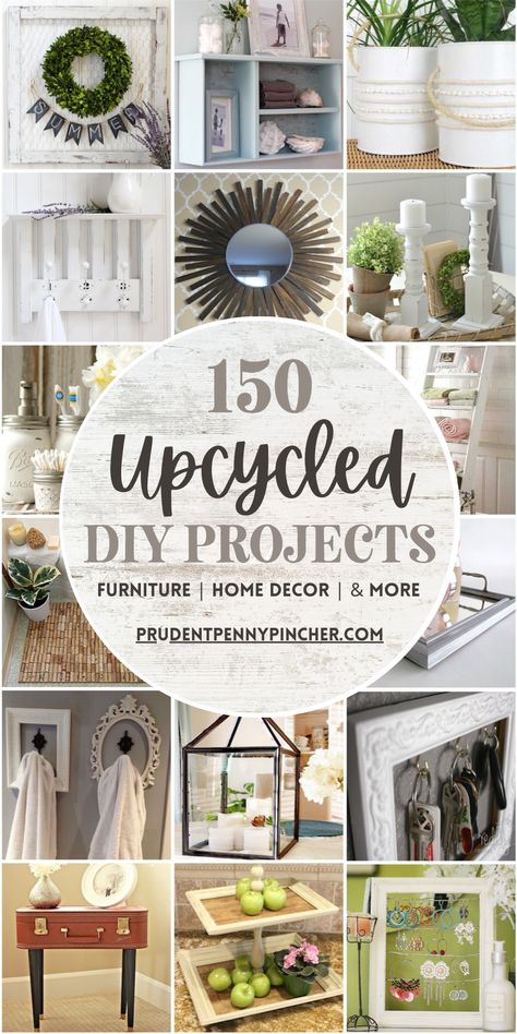 Transform everyday items like picture frames and old jars into upcycled DIY home decor and repurposed furniture with these cheap and easy DIY projects. These upcycled crafts will turn your junk into unique decorations for your home. Old Jars, Projects For Home, Diy Recycled Projects, Cheap Diy Home Decor, Colorful Outfits, Dekor Diy, Upcycle Decor, Deco Originale, Inspire Me Home Decor