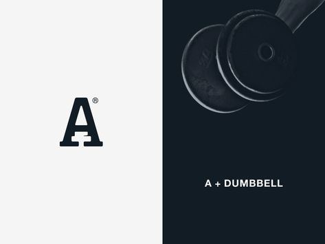 A Lettermark Logo - A Dumbbell by Kreabie on Dribbble #A Vp Logo, Oscar Logo, Gym Branding, F1 Logo, Lettermark Logo, Sales Deck, Lettermark Logos, Gym Logo, Better Body