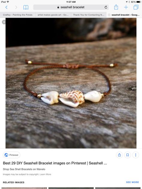 Sea Shell Bracelet, Leather Anklets, Shell Crafts Diy, Seashell Jewelry, Ocean Jewelry, Love Jewelry, Bracelet Fashion, Women Bracelet, Shell Bracelet