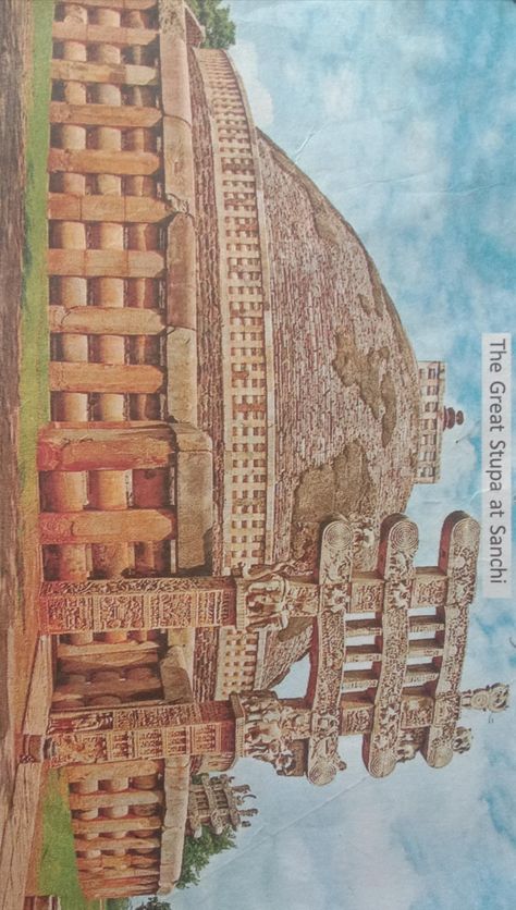 Sanchi Stupa Drawing, Sanchi Stupa Sketch, Great Stupa At Sanchi, Maurya Empire, Indian Monuments, Sanchi Stupa, Historical India, Indian Temple Architecture, Traditional Sculptures