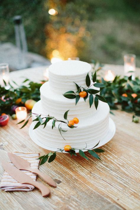 The Wedding Cake Kumquat Wedding Cake, Susie Cakes Wedding Cake, Wedding Cake With Oranges, Kumquat Wedding, Wedding Cake Greenery, Susie Cakes, Ojai Wedding, Martha Weddings, Orange Baby Shower