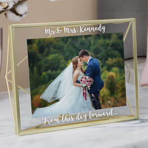 Engraved Photo Frame, Framed Wedding Photos, Personalized Picture Frames, Framed Photo Collage, Personalised Frames, Engraved Wedding, Custom Picture Frame, Photo Engraving, Photo Display