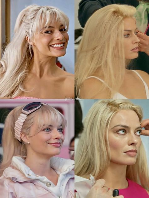 Margot Robbie Barbie Makeup Looks, Barbie Movie Hair, Barbie Lifestyle, Margot Robbie Hair, Barbie Margot Robbie, Barbie Makeup, Hair Inspiration Short, Jennifer's Body, Barbie Movie