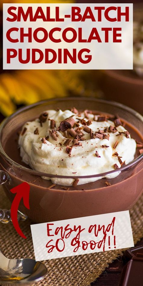 Small Batch Chocolate Pudding, How To Make Chocolate Pudding, Chocolate Pudding From Scratch, Baking Mischief, Pudding Recipes Homemade, Pudding From Scratch, Easy Chocolate Pudding, Batch Baking, Homemade Chocolate Pudding