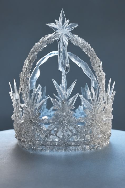 fantasy crown Snow Crown, Ice Crown, Glass Crown, Fantasy Crown, Queen Hat, Snow Fashion, Snow Queen, Beautiful Fantasy Art, Nutcracker