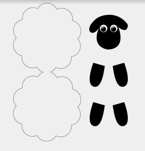 Sheep Printable Template, Sheep Pattern Printable, Easy Sheep Craft, Farm Arts And Crafts For Toddlers, Sheep Head Template, Sheep Crafts For Toddlers, Sheep Face Template Free Printable, Sheep Crafts Preschool, Sheep Worksheet