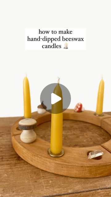 woodlark®  •  ashley on Instagram: "hand-dipped beeswax candles 🕯️ It’s that time of the year again! Making hand-dipped candles is without a doubt, one of our favorite autumn and winter traditions. The process is slow and methodical in the most beautiful way and this is a great way to make custom sized candles. DIY kits with all tools and materials to make these are now restocked for the season and I’m working on a couple fun variations to share soon!

Materials:
beeswax, cotton wick, metal washers, heat-proof container to melt wax in (and something to place it on top of inside of the pot), candy thermometer (optional but recommended)

Instructions:
- Melt beeswax using the double-boiler method: Place your container inside of a larger pot (on top of something so that it does not sit direc Hand Dipped Candles Diy, Diy Dip Candles, Hygge Crafts, Diy Taper Candles, Winter Traditions, Bio Materials, Dipped Candles, Beeswax Candles Diy, Metal Pitcher