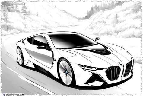 Bmw M5 Drawing, Jdm Car Coloring Pages, Bmw Coloring Pages, Sport Car Coloring Pages, Automobile Coloring Pages, Cars Coloring, Bmw I, Bmw I3, Cars Coloring Pages