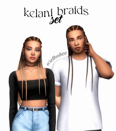 Kelani Braids, Pelo Sims, Sims 4 Mm, Sims Four, Sims4 Clothes, Sims 4 Cc Packs, Sims Hair, Sims 4 Mods Clothes, Best Sims