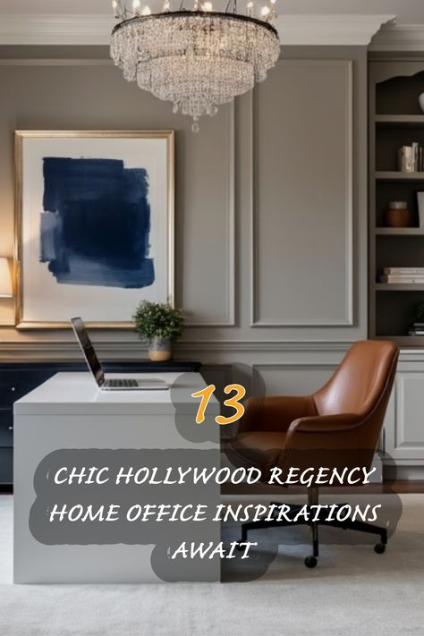 Step into my glamorous home office oasis, where elegance meets functionality. The stunning chandelier and sleek lines of the desk create a perfect blend of sophistication and style. With touches of art and greenery, this space inspires creativity while providing a warm, inviting atmosphere. Discover 13 chic ideas to transform your workspace into a Hollywood Regency dream! Old Money Office, Office Oasis, Hollywood Regency Bedroom, Glamorous Home, Regency Home, Hollywood Regency Home, Stunning Chandelier, Home Office Ideas, Plush Area Rugs