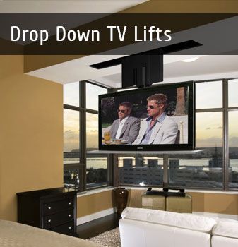 Drop Down TV or Pop Up Tv Lifts or Storage Lifts www.tvlift.com Pop Up Tv Cabinet, Drop Down Ceiling, Down Ceiling, Motorized Tv Lift, Hide Tv, Tv Placement, Media Cabinets, Tv Walls, Swivel Tv Stand