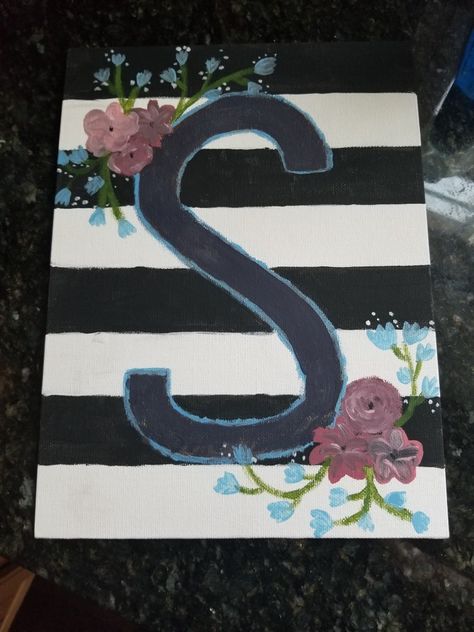 S initial canvas painting Initial Canvas, S Initial, Drawing Tutorial Easy, Easy Drawing, Drawing Tutorials, Drawing Tutorial, Creative Ideas, Easy Drawings, Initials