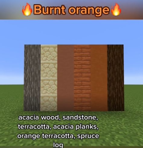 Burnt Orange Palette, Block Pallets, Minecraft Patterns, Minecraft Pattern, Orange Palette, Minecraft Interior, Minecraft Blocks, Minecraft Banner Designs, Minecraft Banners