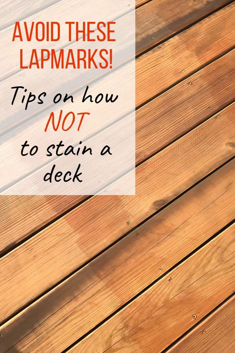 Tips on how to stain a deck properly from homeowners who did it wrong. #Howtostainadeck #DIYdeckstain Staining Pressure Treated Wood, Cedar Deck Stain, Deck Stain And Sealer, Wood Deck Stain, Best Deck Stain, Stained Shiplap, Deck Stain Colors, Pressure Treated Deck, Deck Stain