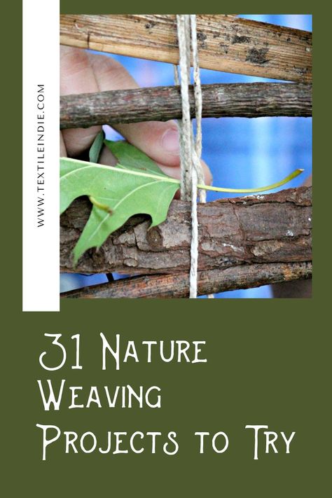 31 Nature Weaving Projects you can try at home. Textile Weaving Art, Nature Crafts For Adults Diy, Plant Weaving, Goblincore Crafts, Wild Weaving, Natural Weaving, Nature Weaving, Branch Weaving, Net Making