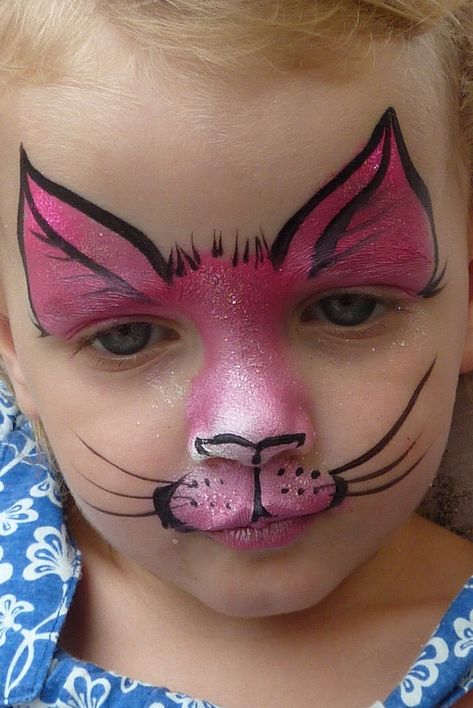 Cat Face Paint Easy, Kids Face Painting Easy, Face Painting Unicorn, Kitty Face Paint, Animal Face Paintings, Girl Face Painting, Festival Face, Carnival Makeup, Face Painting Easy