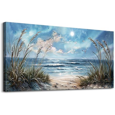 PRICES MAY VARY. {WALL ART SIZE} :Each Canvas Panel Is 20"X40"Inch (50cmx100cm), Total 1 Panels. {PREMIUM QUALITY}:High Definition Giclee Picture Printed On High Qulity Canvas,And Gallery Wrapped When Get It. Easy To Hang,High Quality Canvas Stretched Over A Real Wooden Frame.Metal Hanging Hook Is Already Attached To The Frame And The,Canvas Wall Art Ready To Hang. {ORIGINAL DESIGN}:hyidecorart Is A Brand Adhering To Original Designs.Wall Pictures Works That Cover All Themes: Such As Abstract Wa Ocean Scene Painting, Clinic Room, Ocean Scenery, Ocean Landscape Painting, Beachy Wall Art, Art For Living Room Wall, Beach Scene Painting, Artwork Aesthetic, Scenery Painting