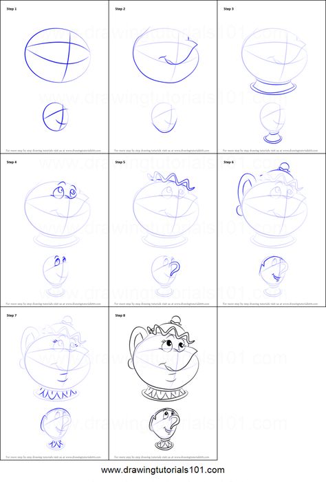 How to Draw Chip Potts from Beauty and the Beast Printable Drawing Sheet by DrawingTutorials101.com Beauty And The Beast Printable, How To Draw Disney, Chip Beauty And The Beast, Beast Beauty And The Beast, Draw Cartoon Characters, Beauty And The Beast Drawing, Disney Drawing Tutorial, Disney Doodles, ليلو وستيتش