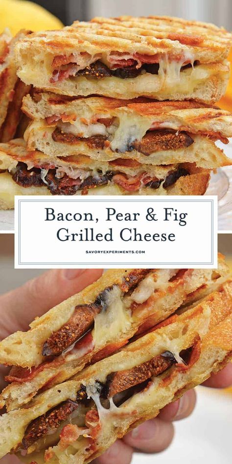 Fig Grilled Cheese, Pear And Fig, Fancy Sandwiches, Grilled Cheese Recipes Gourmet, Southern Party, Fancy Grilled Cheese, Grill Cheese, Ultimate Grilled Cheese, Grilled Sandwiches