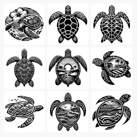 Two Turtle Tattoo, Sea Turtle Illustration, Tattoo Turtle, Svg Designs Free, Beachy Designs, Sea Turtle Svg, Turtle Svg, Sea Turtle Tattoo, Turtle Tattoo Designs