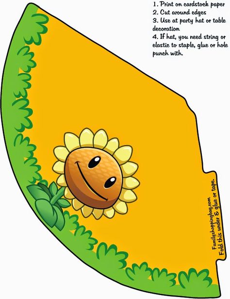 Plants vs Zombies: Free Printable Hats. Plants Vs Zombies Birthday Party, Zombie Birthday Parties, Zombie Birthday, Plantas Vs Zombies, Zombie Party, Alphabet Crafts, Butterfly Party, Plants Vs Zombies, Birthday Template