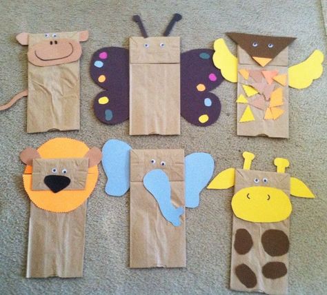 Paper Bag Activities, Preschool Puppets, Jungle Preschool, Safari Vbs, Safari Crafts, Jungle Crafts, Animal Crafts Preschool, Animal Puppets, Bag Puppet