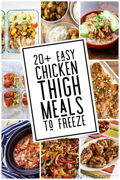 Save time and money with freezer meals: chicken thighs are tender and packed with iron. This collection of family friendly make ahead meals includes: marinated chicken recipes, slow cooker chicken recipes, instant pot chicken, pad thai chicken, fajitas and more. Meals for the freezer are a major time saver! More Freezer Meals Chicken, Minimalist Recipes, Pad Thai Chicken, Chicken Recipes Slow Cooker, Chicken Recipes Instant Pot, Thm Dinner, Meals Chicken, Crockpot Chicken Thighs, Marinated Chicken Recipes