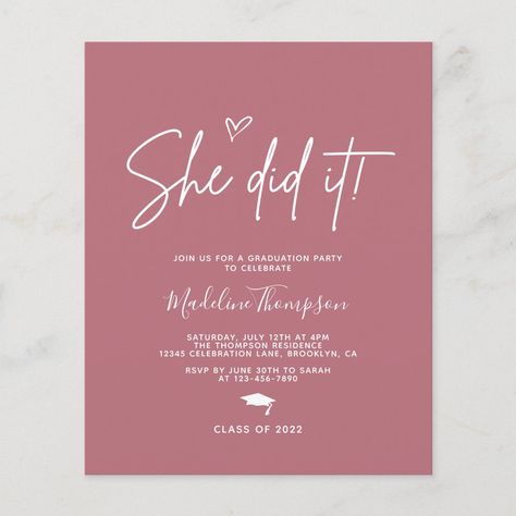 Budget Rose Pink Heart She did it Graduation Plain Rose Gold Background, She Did It Graduation, Rose Gold Background, Rose Gold Backgrounds, Quotes Pink, She Did It, Graduation Quotes, Gold Background, Graduation Party Ideas