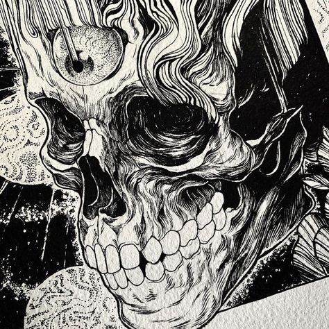 Easy Sketches, Drawing Skull, Sketches Ideas, Realistic Sketch, Into The Void, Colossal Art, Dark Art Drawings, Dark Art Illustrations, Arte Sketchbook