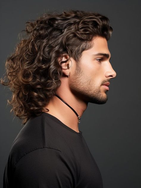 Handsome man with long curly hair Long Curly Hair Men, Mens Hairstyles Curly, Men's Curly Hairstyles, Long Curly Haircuts, Beard Styles Short, Men Haircut Curly Hair, Mens Hairstyles Thick Hair, Men's Long Hairstyles, Short Beard