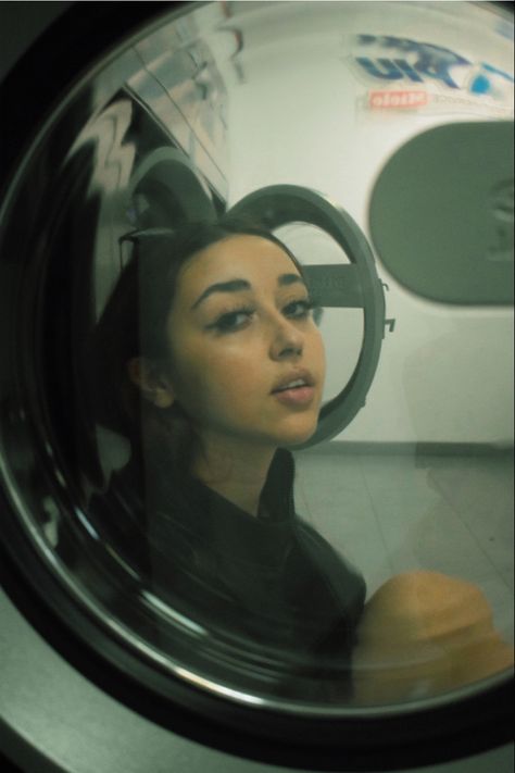 Laundry Room Shoot, Washing Machine Photoshoot, Washing Machine Aesthetic, Sweatshirt Photoshoot, Laundry Photoshoot, Laundromat Photoshoot, Washing Machine Heart, Laundry Shoot, Salon Concepts