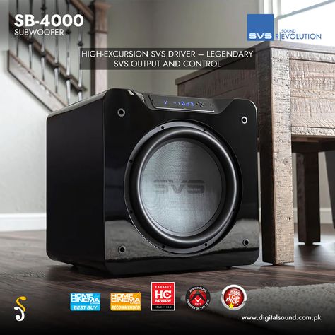 The SVS SB-4000 is a powerful and compact sealed subwoofer, delivering deep, precise bass in a sleek, space-saving design. Equipped with a 13-inch driver and 1,000 watts of continuous power, it offers exceptional low-frequency performance for both music and home theater. The subwoofer features advanced DSP processing for precise tuning and customizable sound. With its deep output and high efficiency, the SB-4000 is a top choice for audiophiles and home theater enthusiasts. Low Frequency, Audiophile, Home Theater, Top Pick, Space Saving, Cool Things To Buy, Theater, Bass, Sound