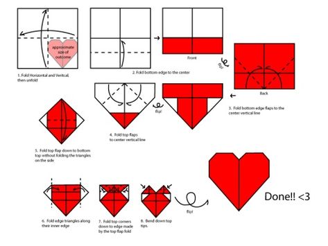 origami heart Origami Návody, Origami Heart Instructions, Paper Hearts Origami, Easy Origami Heart, 3d Origami Heart, Origami Hearts, Heart Tutorial, Tutorial Origami, Origami Ball