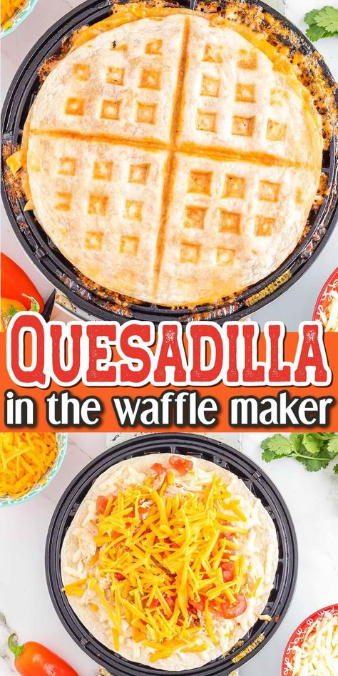 Waffle Iron Quesadilla Recipes, Recipes For Waffle Maker Ideas, What Can You Make In A Waffle Maker, Recipes In Waffle Maker, Waffle Iron Quesadilla, Things To Make In A Waffle Maker, Waffle Maker Quesadilla, Waffle Maker Recipes Dinners, Waffle Quesadilla