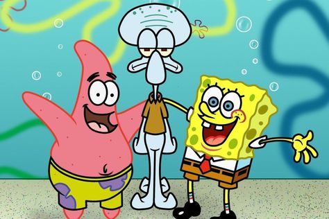 Mocking Spongebob, Wallpaper Spongebob, Meme Spongebob, Trio Costumes, Best Friend Wallpaper, Trio Halloween Costumes, Best Friends Cartoon, Three Best Friends, Nickelodeon Cartoons