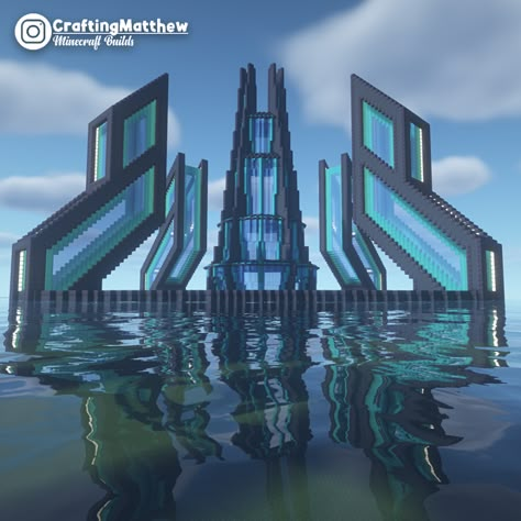 Mega Base Ideas, Minecraft Ocean House, Minecraft Mega Base Ideas, Minecraft Mega Base, Minecraft Underwater, Mega Base, Villa Minecraft, Construction Minecraft, Minecraft Aesthetic